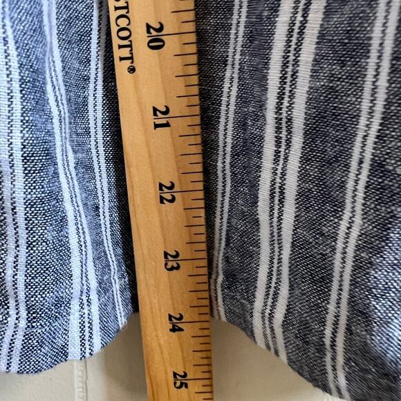 NWT Linen-Blend Cami Wide-Leg Jumpsuit Navy White Striped Size Medium - Picture 9 of 13